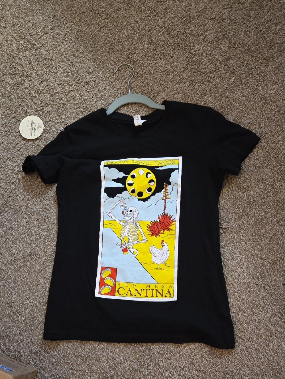 Next Level Apparel Black Graphic Tee with Yellow & White Desert Artwork